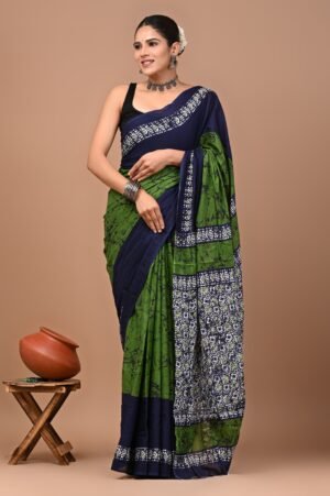 Cotton Saree - Hand Block Printed